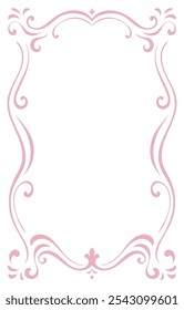 Thin lines vintage pink photo frame, empty space for pictures and text.