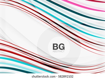 Thin lines wave abstract background. Vector template background for workflow layout, diagram, number options or web design