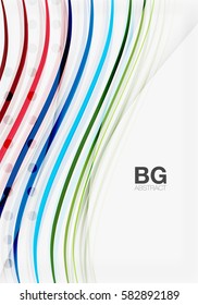 Thin lines wave abstract background. Vector template background for workflow layout, diagram, number options or web design