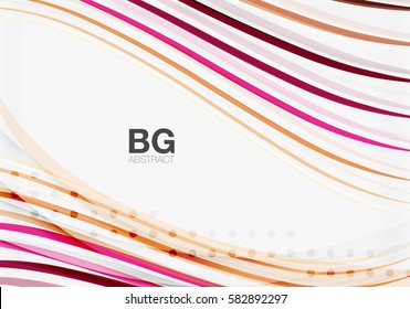 Las líneas delgadas ondean el fondo abstracto. Fondo de plantilla de vector para diseño de flujo de trabajo, diagrama, opciones de número o diseño web