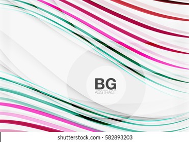 Thin lines wave abstract background. Vector template background for workflow layout, diagram, number options or web design