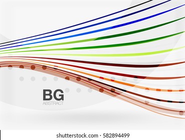 Thin lines wave abstract background. Vector template background for workflow layout, diagram, number options or web design