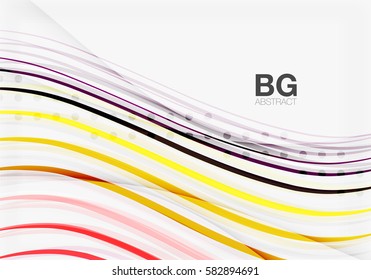 Thin lines wave abstract background. Vector template background for workflow layout, diagram, number options or web design