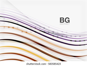 Thin lines wave abstract background. Vector template background for workflow layout, diagram, number options or web design