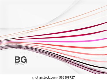Thin lines wave abstract background. Vector template background for workflow layout, diagram, number options or web design