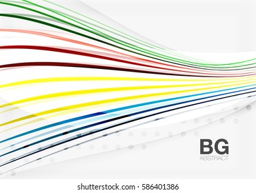 Thin lines wave abstract background. Vector template background for workflow layout, diagram, number options or web design