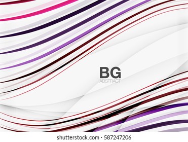 Thin lines wave abstract background. Vector template background for workflow layout, diagram, number options or web design