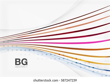 Thin lines wave abstract background. Vector template background for workflow layout, diagram, number options or web design