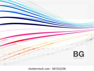 Thin lines wave abstract background. Vector template background for workflow layout, diagram, number options or web design