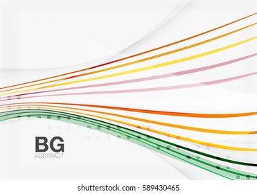 Thin lines wave abstract background. Vector template background for workflow layout, diagram, number options or web design