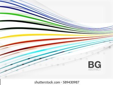 Thin lines wave abstract background. Vector template background for workflow layout, diagram, number options or web design
