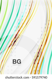 Thin lines wave abstract background. Vector template background for workflow layout, diagram, number options or web design