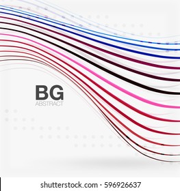 Thin lines wave abstract background. Vector template background for workflow layout, diagram, number options or web design