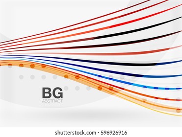 Thin lines wave abstract background. Vector template background for workflow layout, diagram, number options or web design