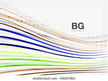 Thin lines wave abstract background. Vector template background for workflow layout, diagram, number options or web design