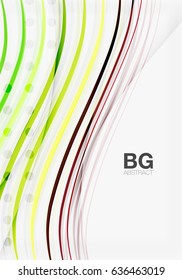 Thin lines wave abstract background. Vector template background for workflow layout, diagram, number options or web design