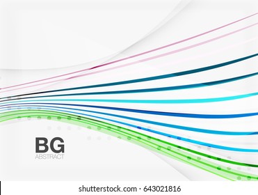 Thin lines wave abstract background. Vector template background for workflow layout, diagram, number options or web design