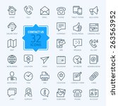 Thin lines web icons set - Contact us 