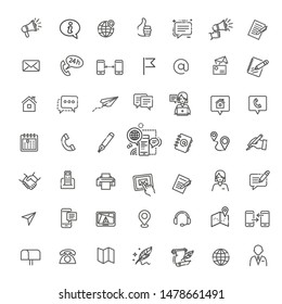 Thin lines web icons set - Contact us