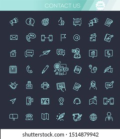 Thin lines web icons set - Contact us