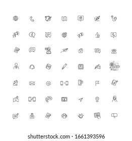 Thin lines web icons set. Contact us