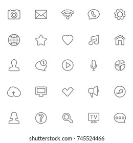 Thin Lines Web Icons Set Contact Stock Vector (Royalty Free) 745524466 ...