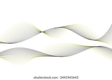 thin lines yellow-black waves for background abstraction