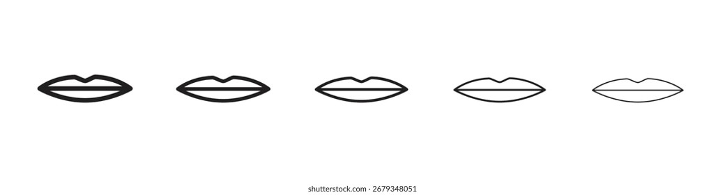 Thin lips icon design symbol collection for graphic design. EPS 10