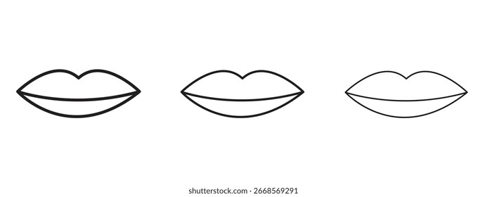Icono de labios delgados para proyectos de Diseño gráfico