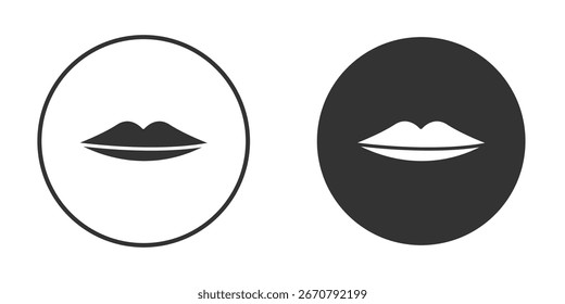 Icono de labios delgados en versiones planas minimalistas modernas