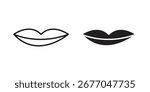 Thin lips icon set line art and glyph design. Eps10