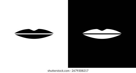 Diseño de doodle de ilustración de símbolo de labios delgados
