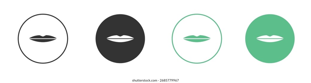 Thin lips icon symbol illustration doodle set. EPS10