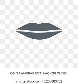 Thin lips icon. Trendy flat vector Thin lips icon on transparent background from Human Body Parts collection. 