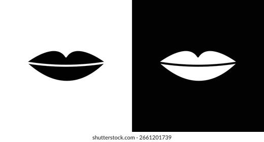 Thin lips icon Vector clipArt Illustrations in flat style