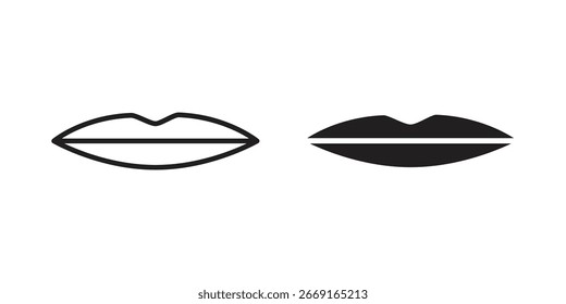 Symbol für dünne Lippen. Vektorgrafik. Isolierte Vektorgrafik. EPS-Abbildung.