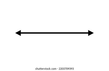 Thin Long Straight Black Double Arrow. Vector Illustration. Isolated On White Background.