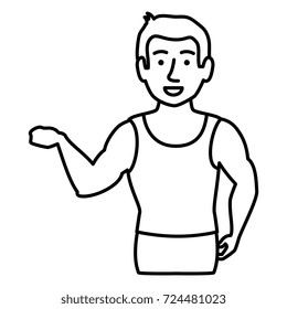 thin man in sports suit