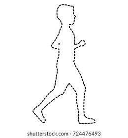 thin man in sports suit running