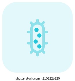 Thin microbial substance like a virus with rna strands around it