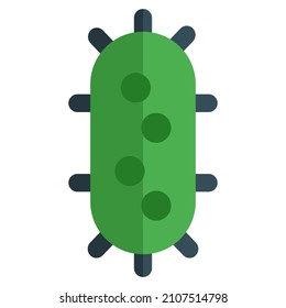 Thin microbial substance like a virus with rna strands around it