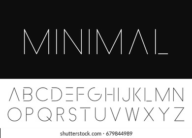 Thin minimalistic font. Elegant english alphabet.