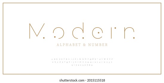 Thin modern minimalist abstract alphabet fonts with dots. Minimal modern fonts and numbers.Typography typeface, electronic, movie, digital, music, future, logo creative font.