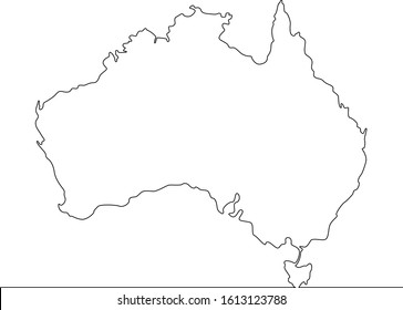 Thin one continuous line illustration drawing Australia outline country border