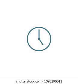 Thin out line time icon. Geometric flat shape element. Abstract EPS 10 illustration. Concept vector sign.
