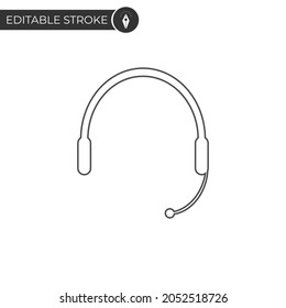 Thin outline headphone icon. High quality and very suitable for your design, web design, mobile app design, etc. Editable Stroke.