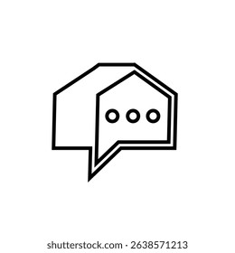 Thin Outline Icon Chat for home, Vector Ilustration.