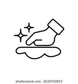 Thin outline icon for dirt removal