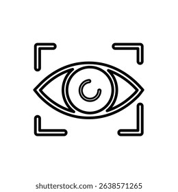 Thin Outline Icon eye scan icon. Simple eye scan icon for social  Vector Ilustration.