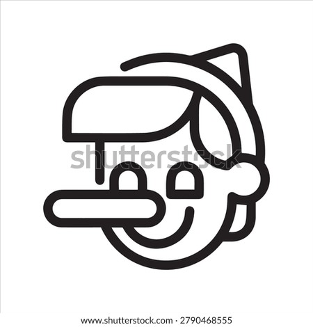 Thin Outline Icon Fairytale Character Face Pinocchio. Such Line Symbol as Deception, Liar, Roguery, Lying. Vector Computer Isolated Pictograms for Web on White Background Editable Stroke.